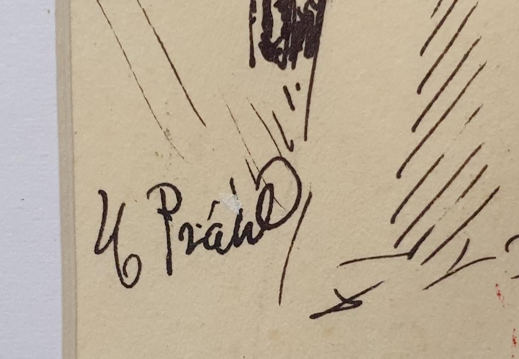 Jacht op jongens - pentekening H.H. Prahl, Antiek en Kunst, Kunst | Tekeningen en Foto's, Ophalen of Verzenden