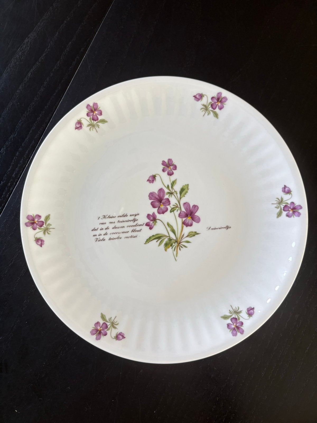 Vintage Libelle Porselein Bord 'Duinviooltje', Ophalen