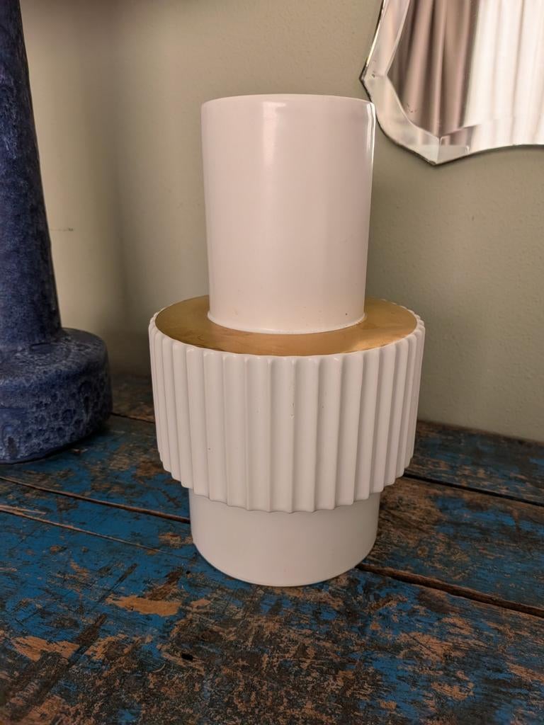 Witte design vaas Pols Potten, Wit, Aardewerk of Porselein, Ophalen of Verzenden, Zo goed als nieuw