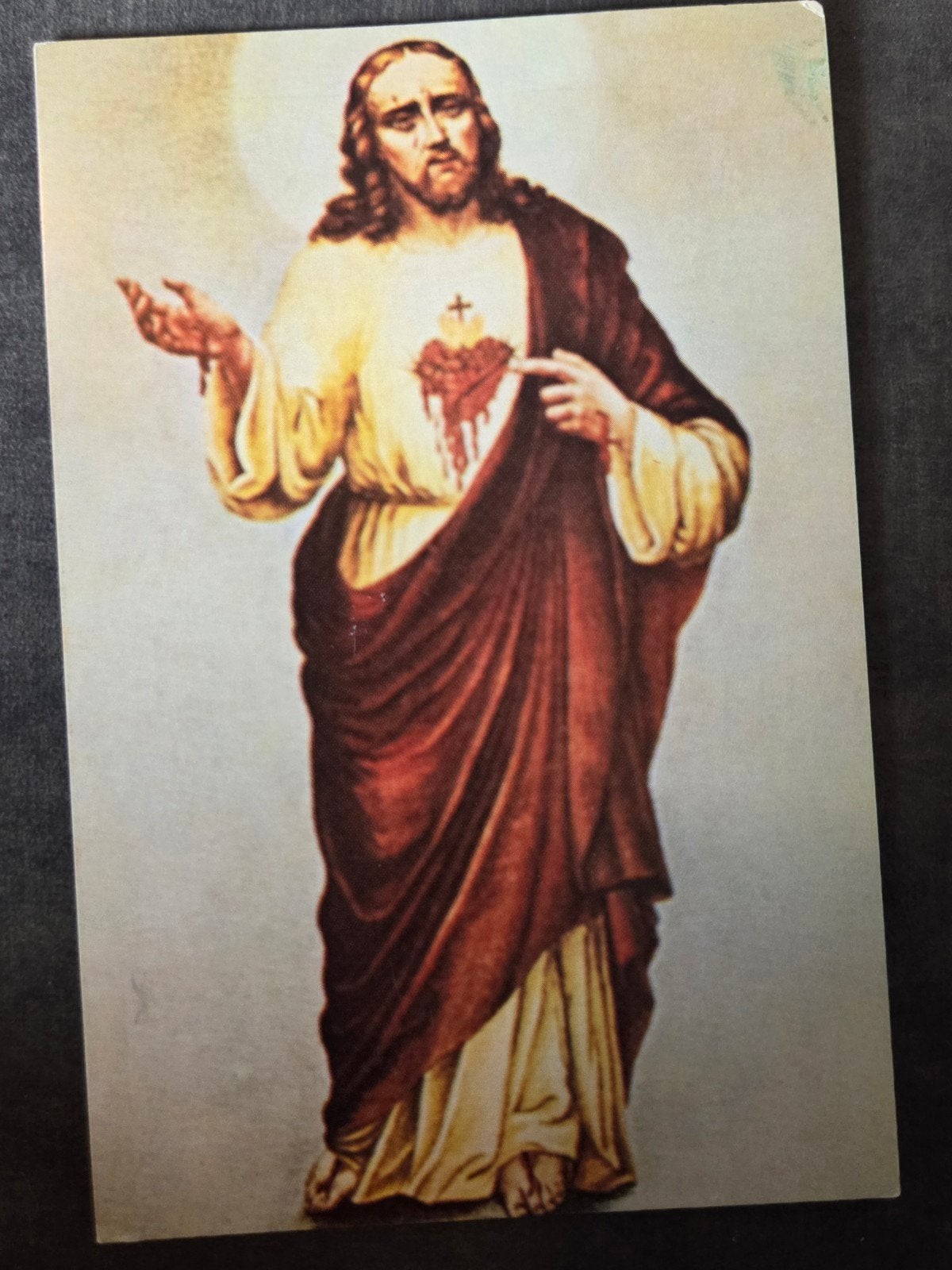 Oude ansichtkaart Jezus Heilig Hart, Verzenden, 1980 tot heden, Gelopen, Overige thema's