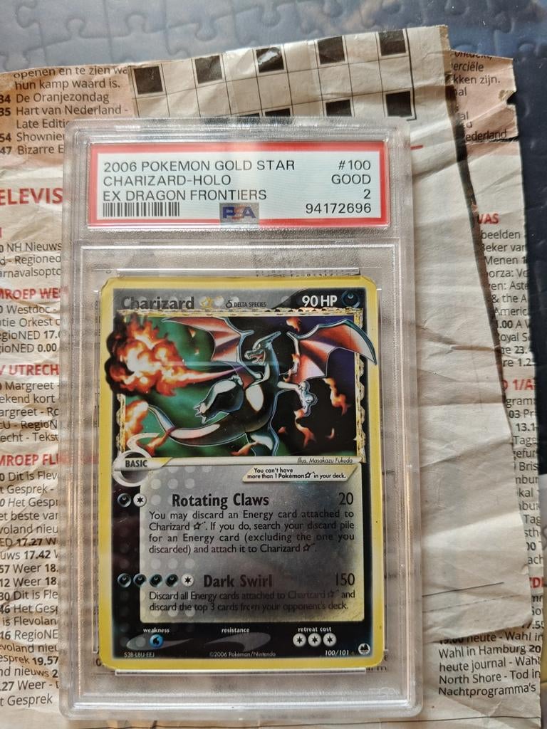 Charizard Gold Star - PSA 2, Hobby en Vrije tijd, Verzamelkaartspellen | Pokémon, Ophalen of Verzenden, Zo goed als nieuw