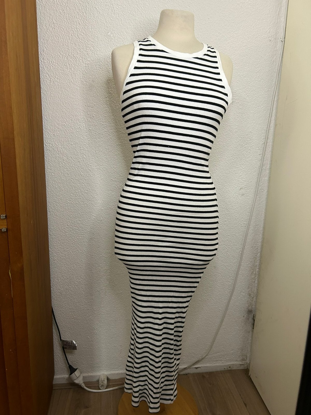 Gestreepte dames midi jurk | Zeeman | maat 40 | als nieuw, Maat 38/40 (M), Wit, Ophalen of Verzenden, Zo goed als nieuw