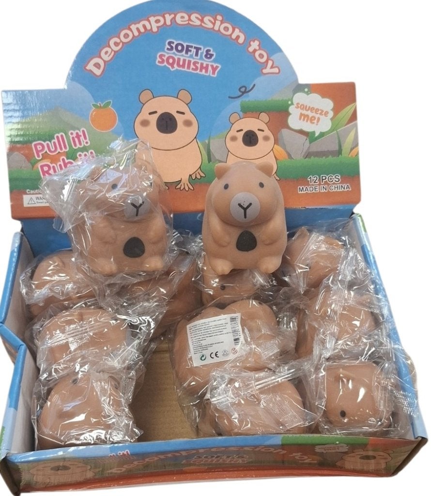 PARTIJ SQUISHIES CAPYBARA IN DISPLAY, Diversen, Rommelmarktspullen, Nieuw, Ophalen of Verzenden