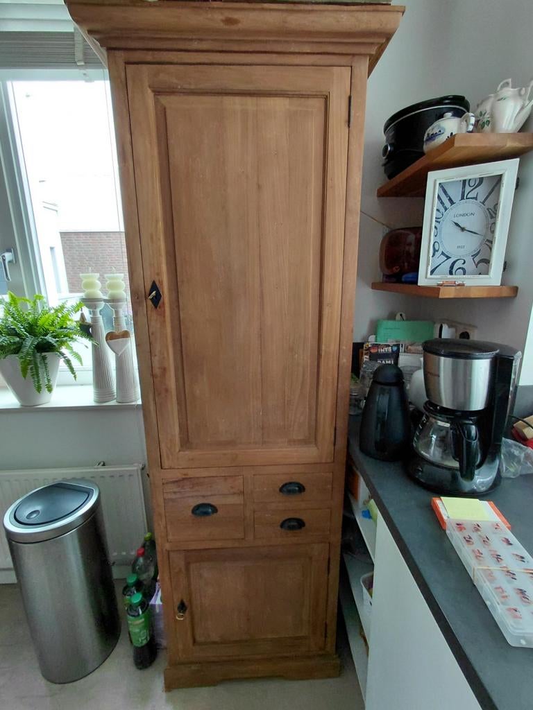 Teakhoutenkast, Huis en Inrichting, Ophalen, Gebruikt, Teakhout, Minder dan 150 cm