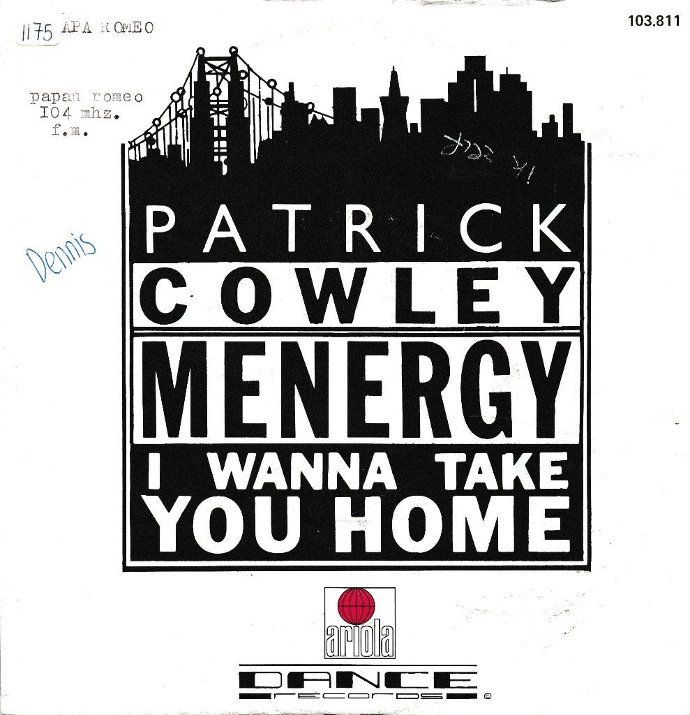 Patrick Cowley - Menergy, Cd's en Dvd's, Ophalen of Verzenden, Gebruikt, 7 inch, Pop
