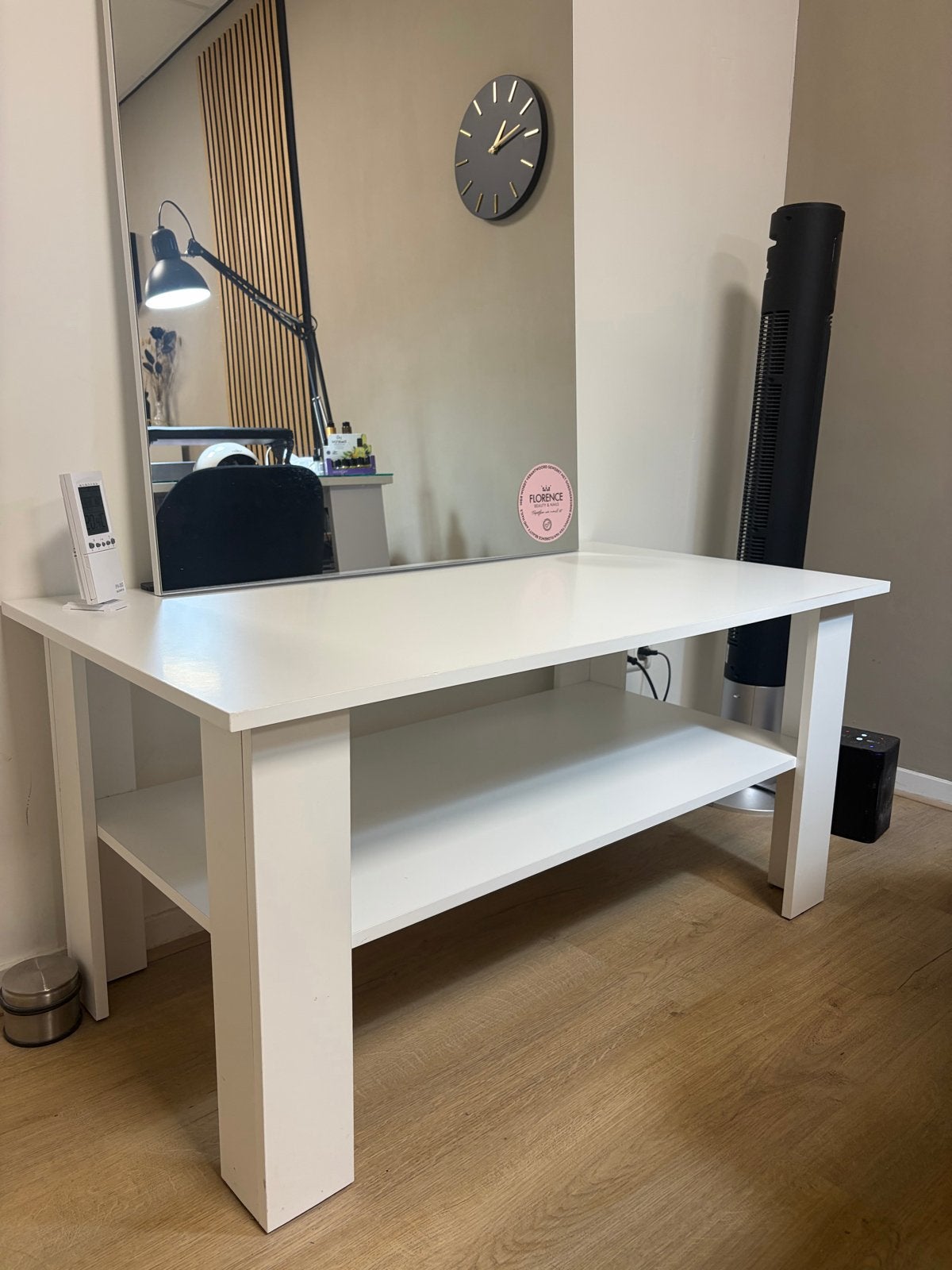 Witte salontafel, Huis en Inrichting, Tafels | Salontafels, Ophalen, Gebruikt, 50 tot 100 cm, 100 tot 150 cm