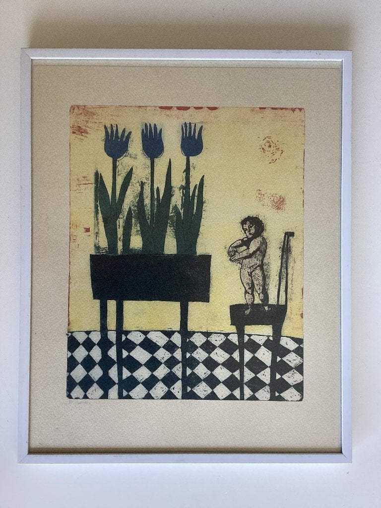 litho : Primavera van Eliza Kopec(1960), Antiek en Kunst, Personages en Fantasiefiguren, Ingelijst, Ophalen of Verzenden, Lithografie