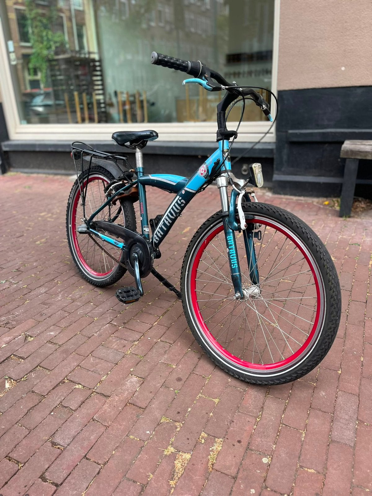 Batavus Snake kinderfiets - Blauw/Rood, Gebruikt, Velgrem, Versnellingen, Batavus