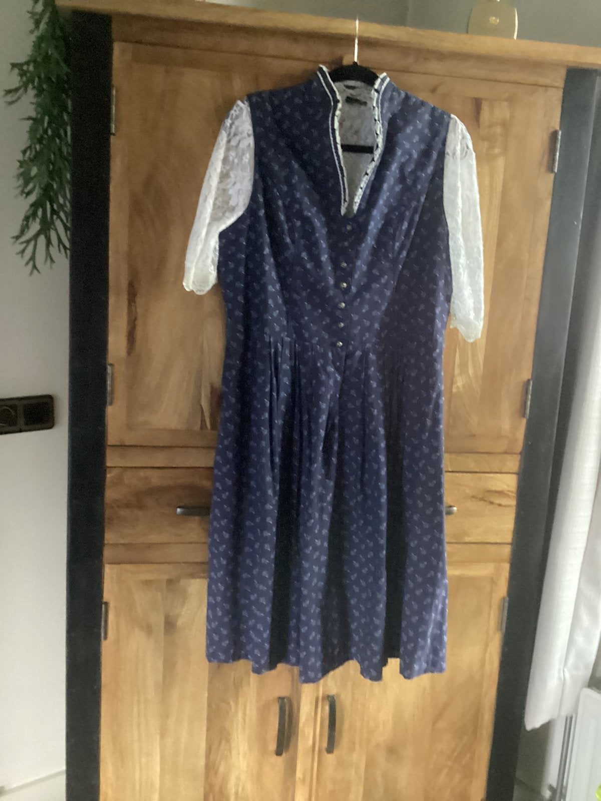 Triooler jurk 3 delig blauw, Ophalen of Verzenden, Zo goed als nieuw, Maat 42/44 (L), Blauw