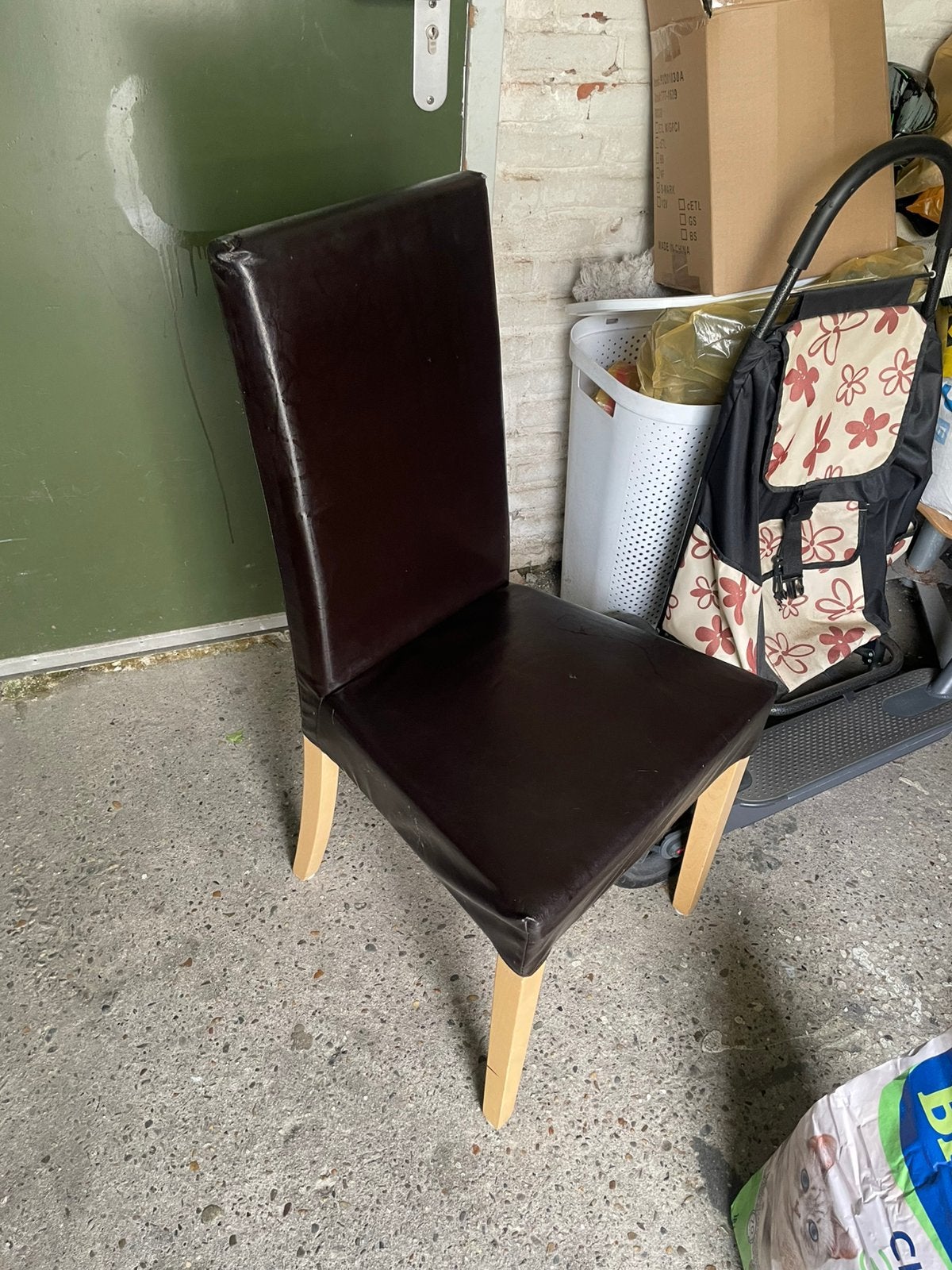 4 eetstoelen, Huis en Inrichting, Ophalen, Gebruikt, Zwart, Leer