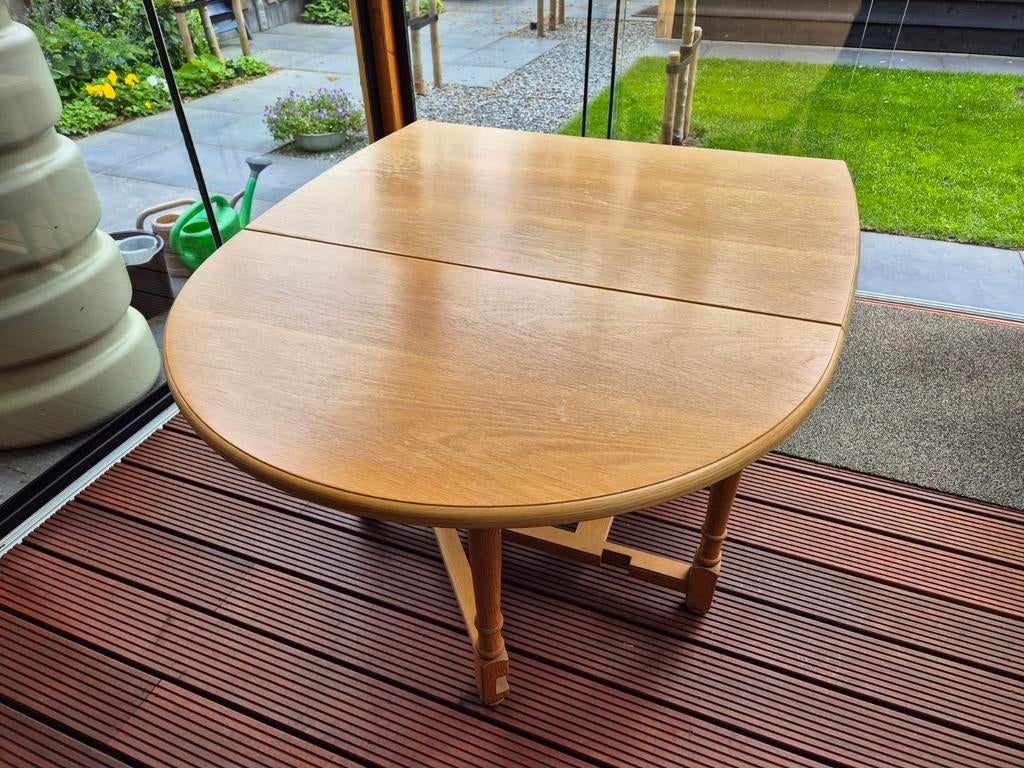 Houten klaptafel met gebruikerssporen, Ophalen, Gebruikt, 50 tot 100 cm, Tot twee personen