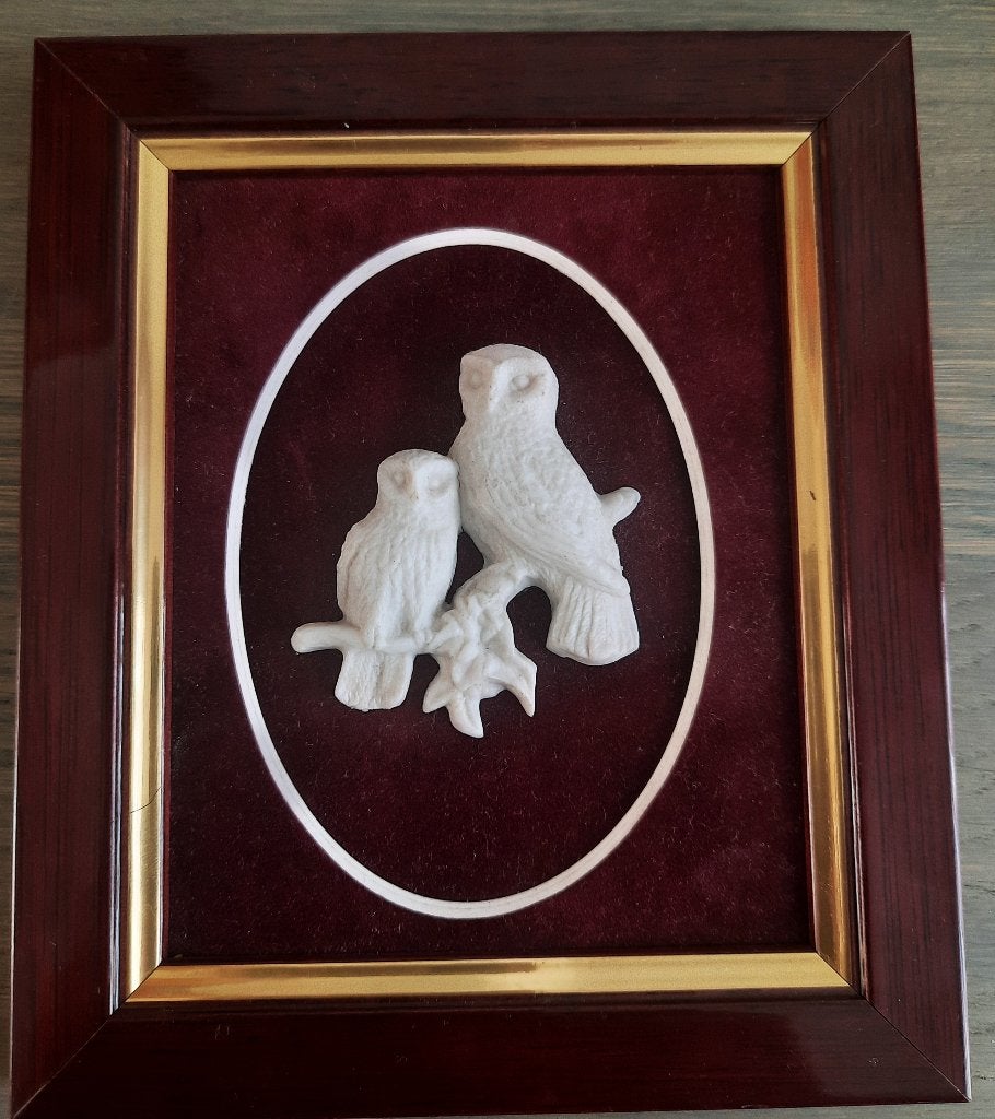Ingelijste uilen miniatuur - Royal Hampshire, Ophalen of Verzenden, Gesigneerd, Dieren
