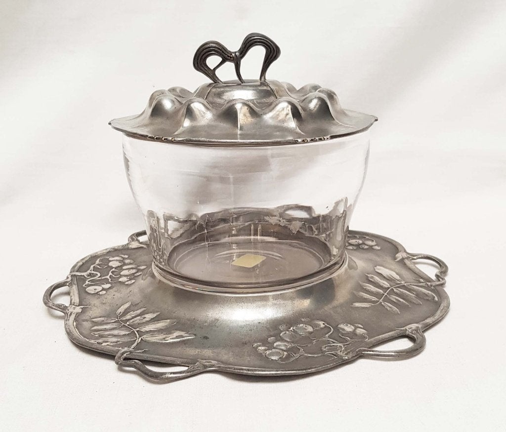 Art Nouveau boter- of confituurpot, Ophalen of Verzenden