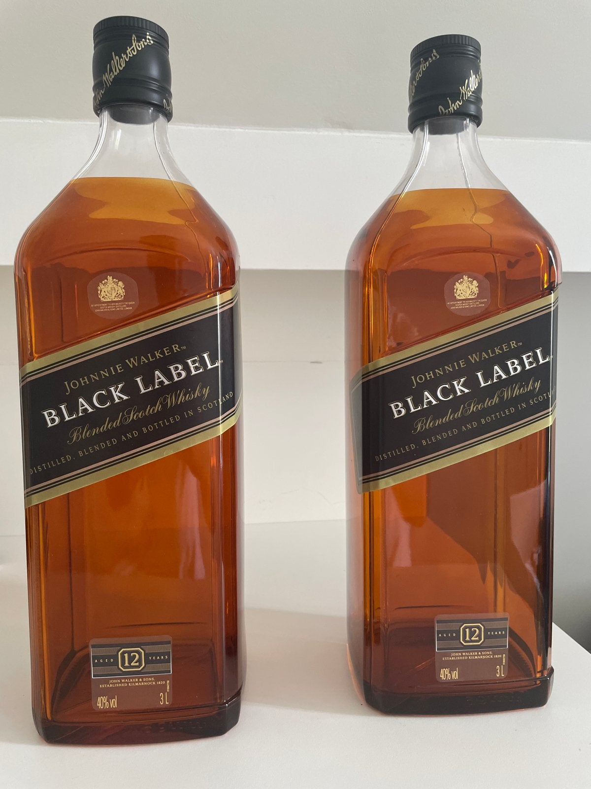 2 Johnnie Walker Black Label 3L dummyflessen, Ophalen, Zo goed als nieuw