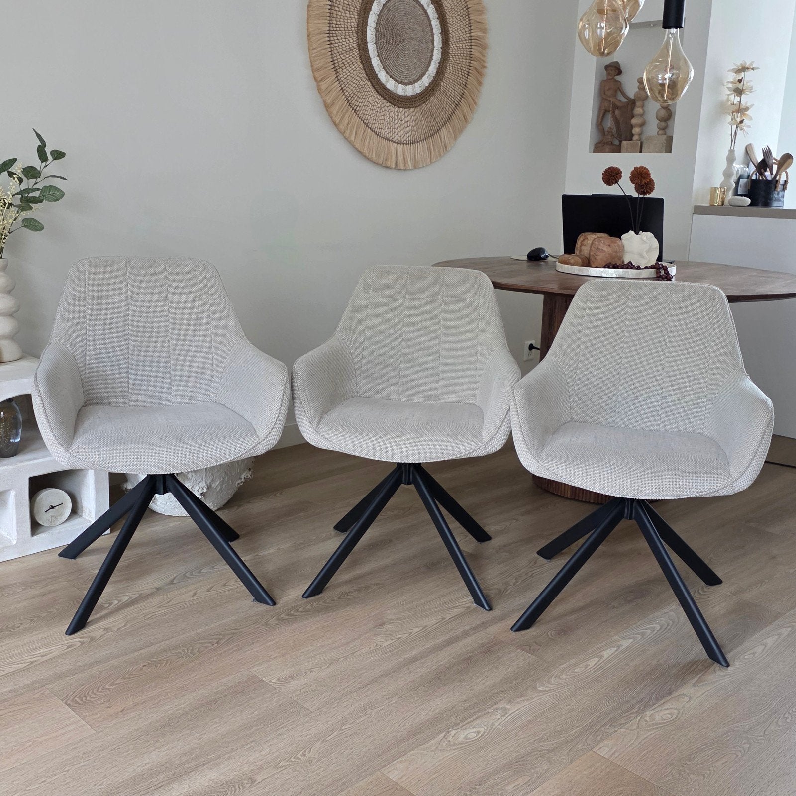 3 x draai stoelen zand stoelen, Huis en Inrichting, Ophalen of Verzenden, Gebruikt