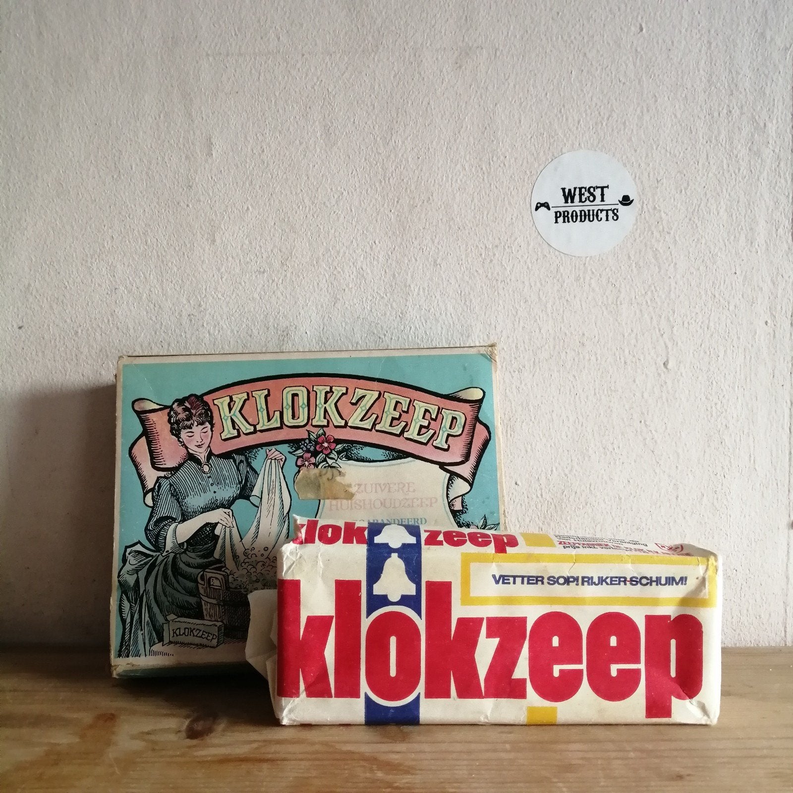 Vintage Klokzeep + Doosje (Zie Omschrijving), Verzamelen, Gebruikt, Gebruiksvoorwerp, ., Ophalen of Verzenden