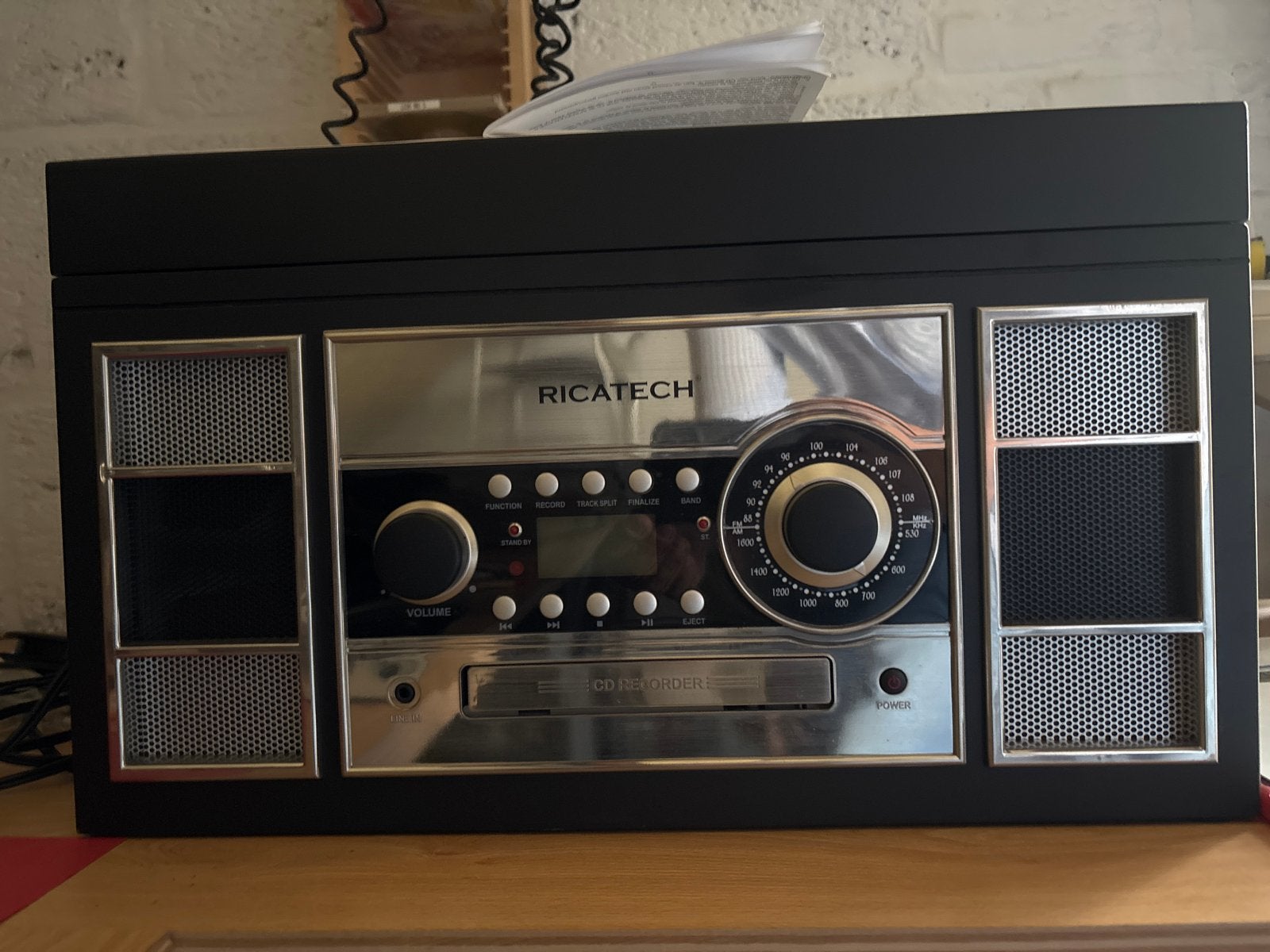 Ricatech RMC400 5-in-1 Muziekcenter met Platenspeler, Cassettedeck, Zo goed als nieuw, Microset, Ophalen