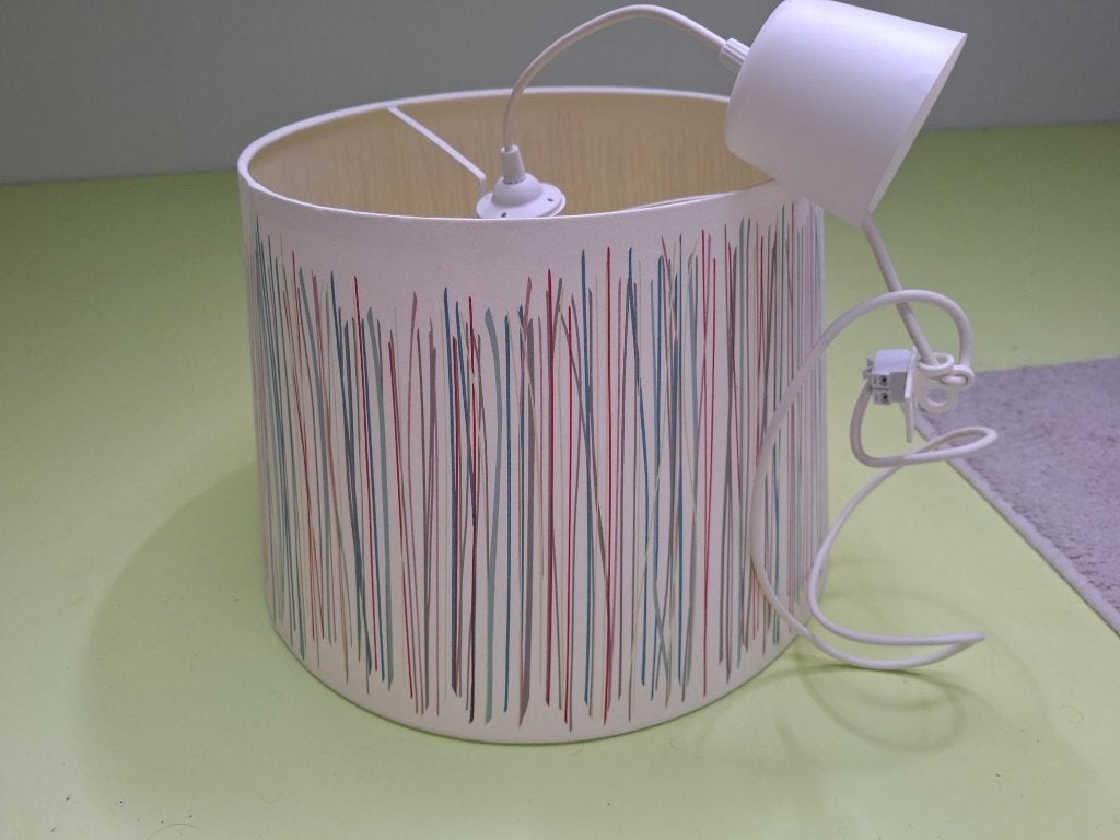 Kleurige lampenkap  compleet met fitting zgan, Ophalen of Verzenden, Gebruikt, Rond, 30 cm