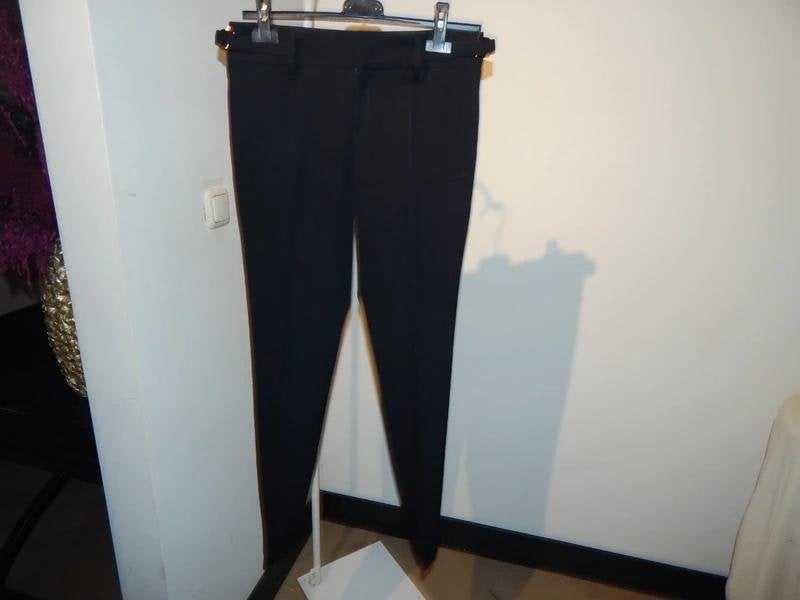 Gucci nette zwarte broek bandjes gouden gespen taille I40, Verzenden, Zwart, Maat 34 (XS) of kleiner, Lang