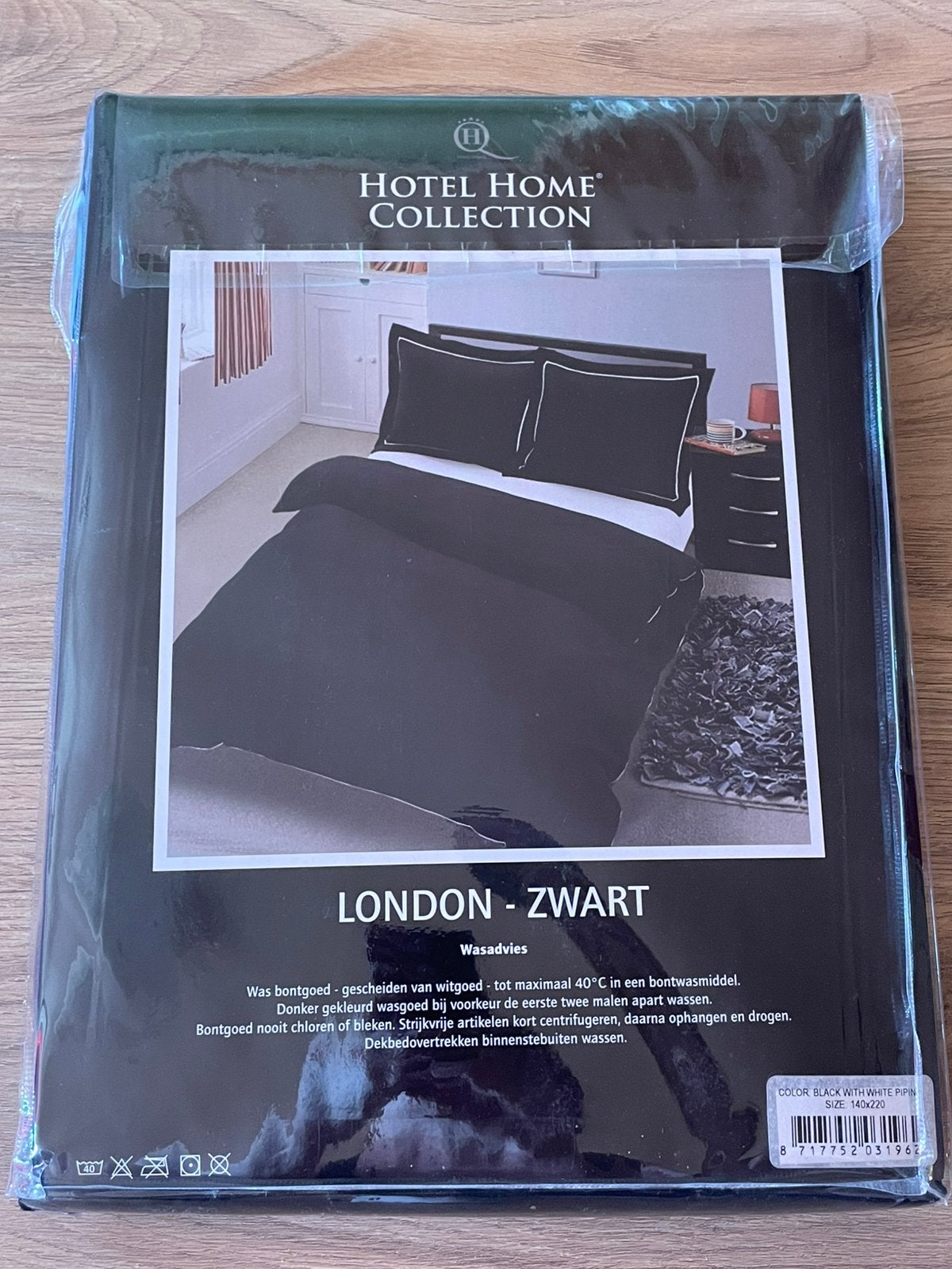 Dekbedovertrek 140x220 (nieuw in verpakking), Huis en Inrichting, Slaapkamer | Beddengoed, Zwart, Dekbedovertrek, Ophalen of Verzenden