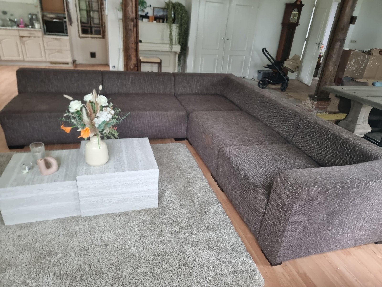 Gratis grote hoekbank - zsm ophalen, Huis en Inrichting, Gebruikt, Hoekbank, 300 cm of meer, Ophalen of Verzenden