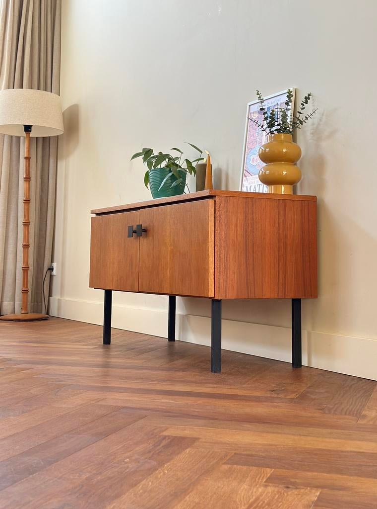 Vintage dressoir lowboard teak hout jaren 50/70/70, Ophalen, Gebruikt, Vintage, 25 tot 50 cm