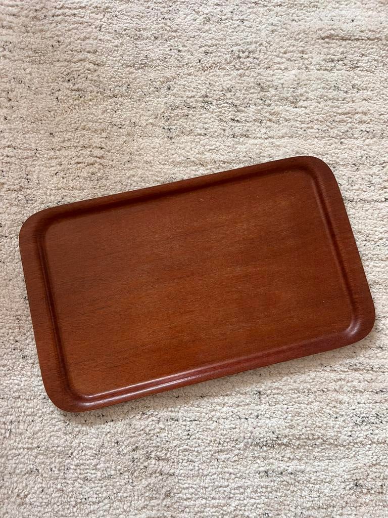 Vintage Scandinavisch teakhouten dienblad sweden, Ophalen of Verzenden, Zo goed als nieuw, Rechthoekig, Hout