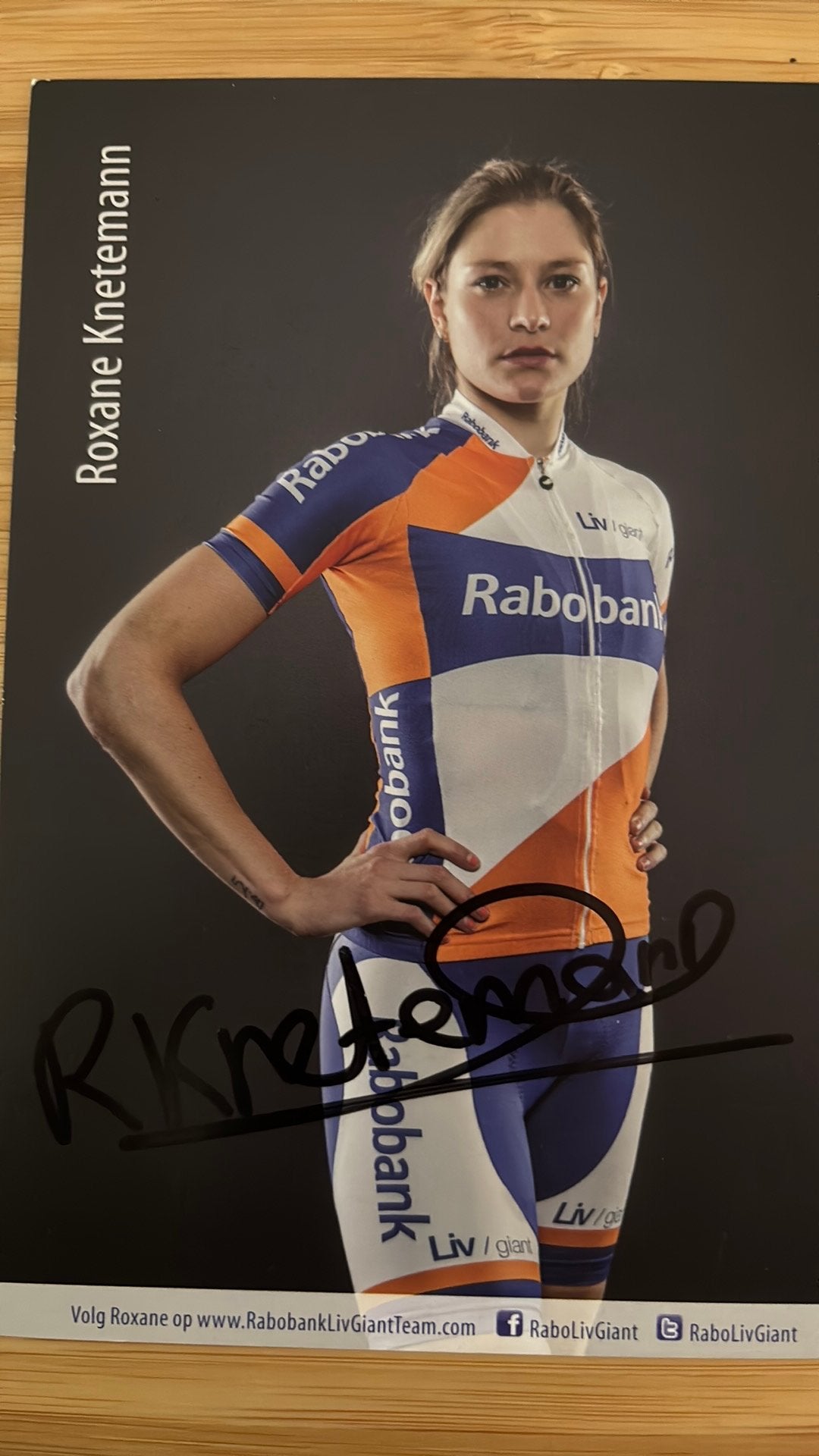 Wielrennen ROXANE KNETEMANN mooi gezette ECHTE handtekening, Ophalen of Verzenden, Zo goed als nieuw, Overige sporten, Spelerskaart