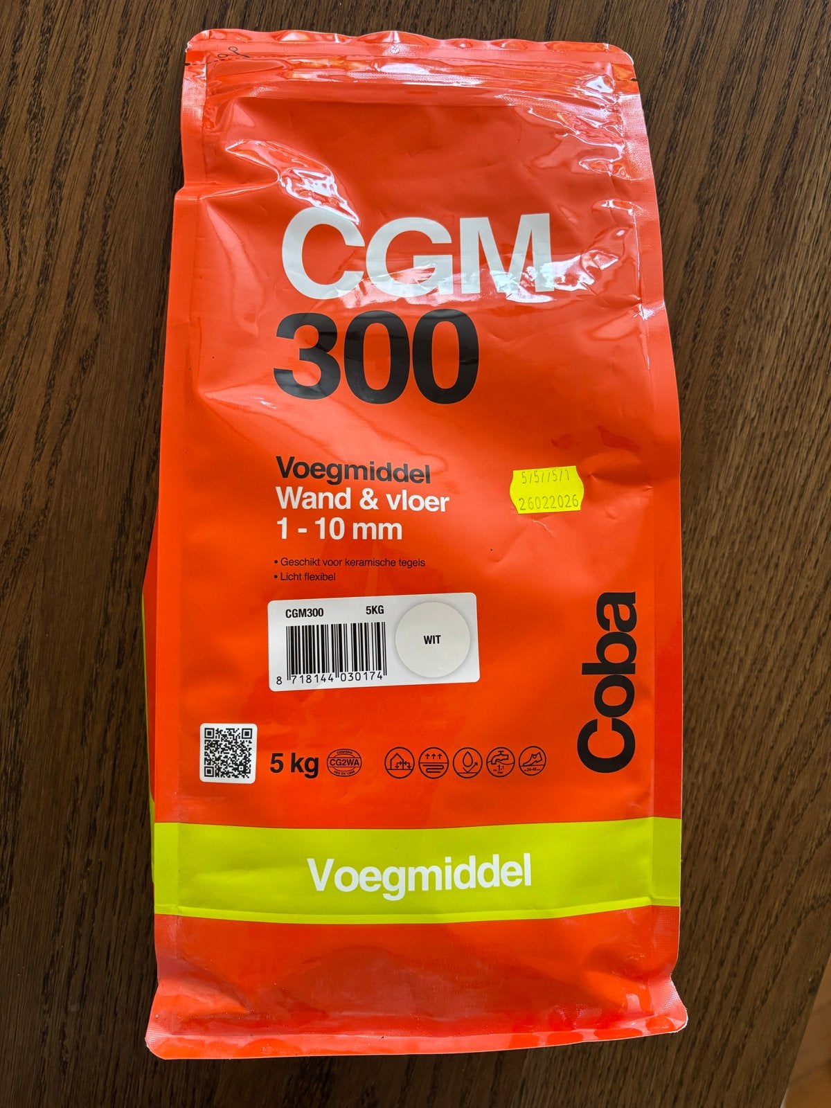 Coba CGM 300 Voegmiddel Wand & Vloer 5kg Wit, Doe-het-zelf en Verbouw, Tegels, Overige typen, Nieuw, 10 m² of meer, Overige materialen