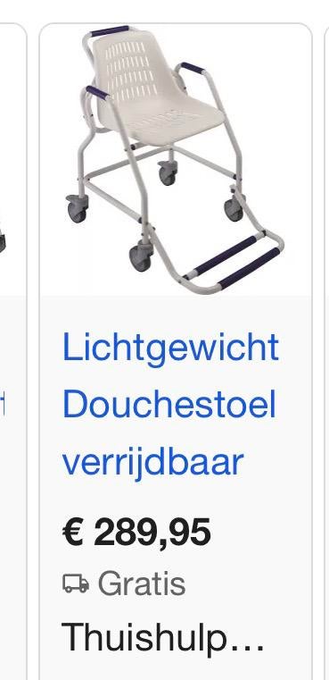 Douchestoel rolstoel invalide verrijdbare stoel hulpmiddel, Ophalen of Verzenden, Zo goed als nieuw