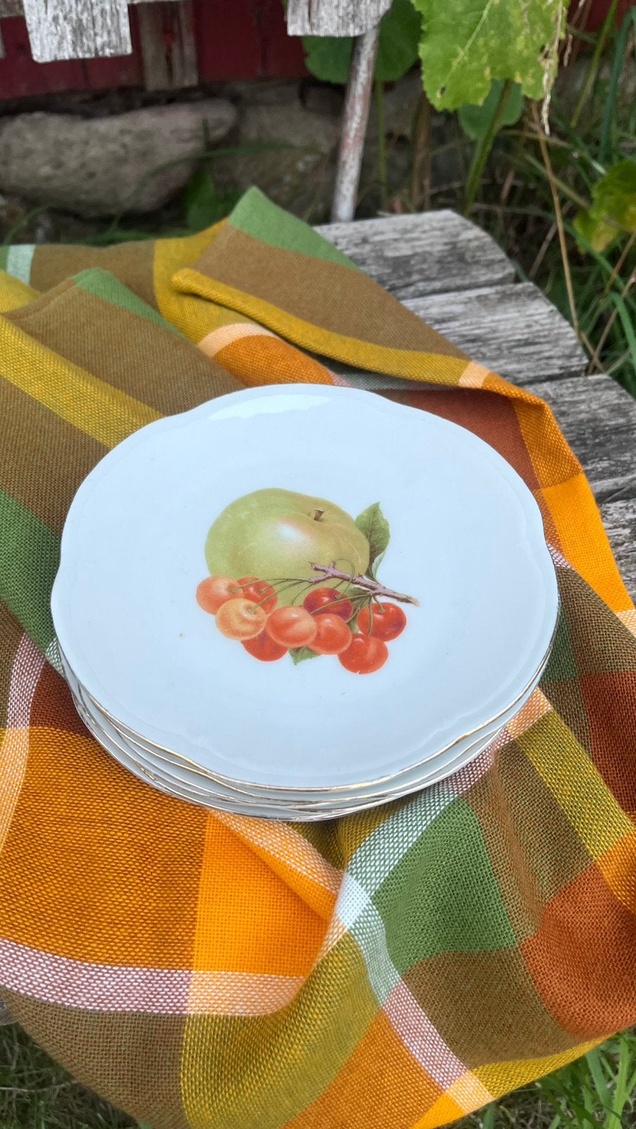 Zweeds vintage gebaksbordjes, Gebruikt, Overige merken, Vintage, Ophalen of Verzenden