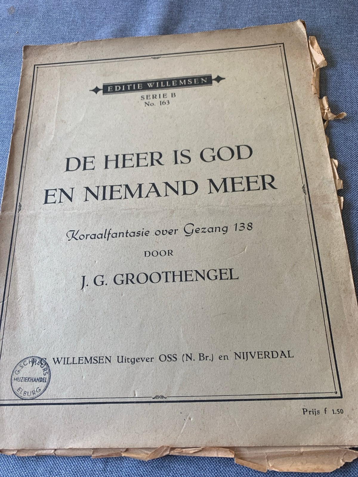 De Heer is God en niemand meer - Koraalfantasie, Orgel, Gebruikt, Ophalen of Verzenden, Thema
