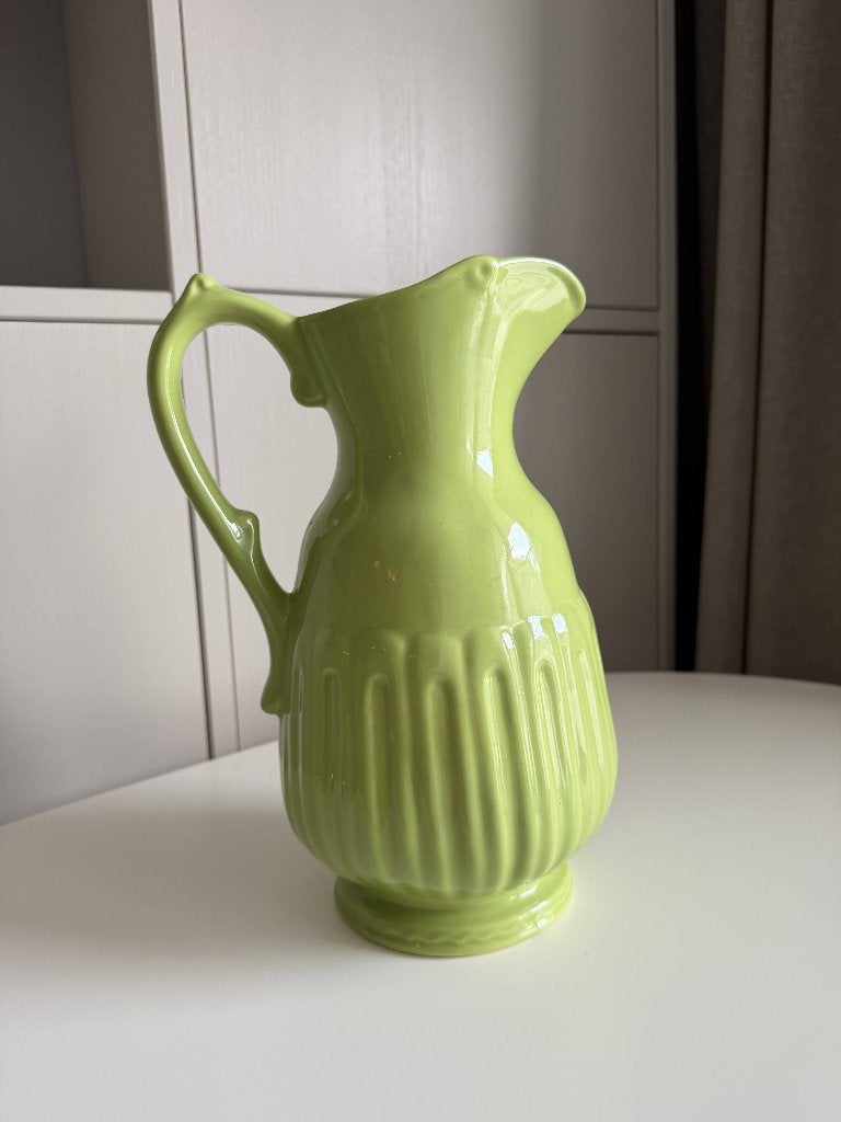 RICE keramieken kan / vaas – limegroen, Huis en Inrichting, 23 cm, Handgemaakt, Ophalen of Verzenden, Zo goed als nieuw