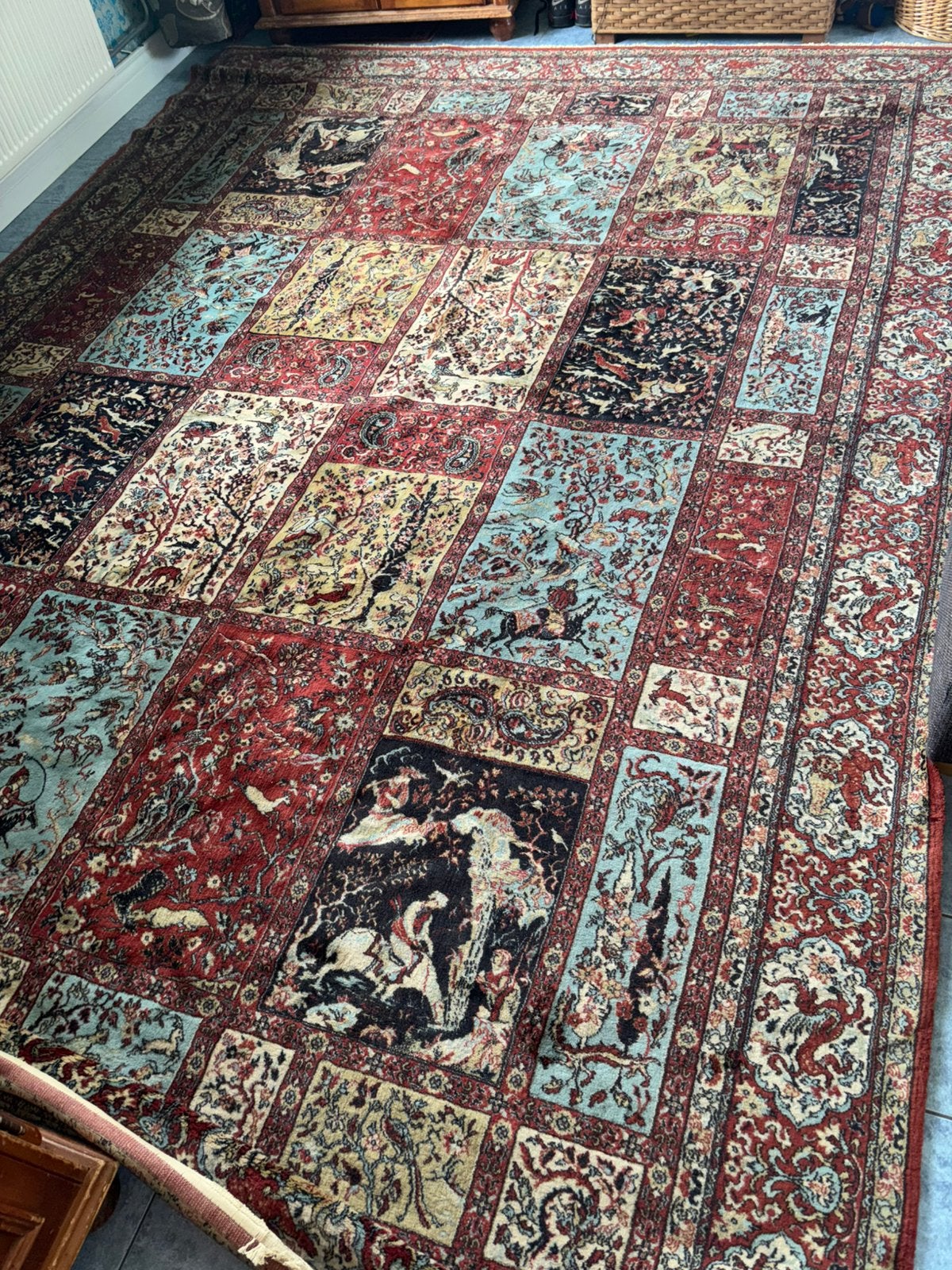 Groot vloerkleed 350x250 cm nu voor 350 euro, Huis en Inrichting, Stoffering | Tapijten en Kleden, Jacht kleed, Blauw, 200 cm of meer