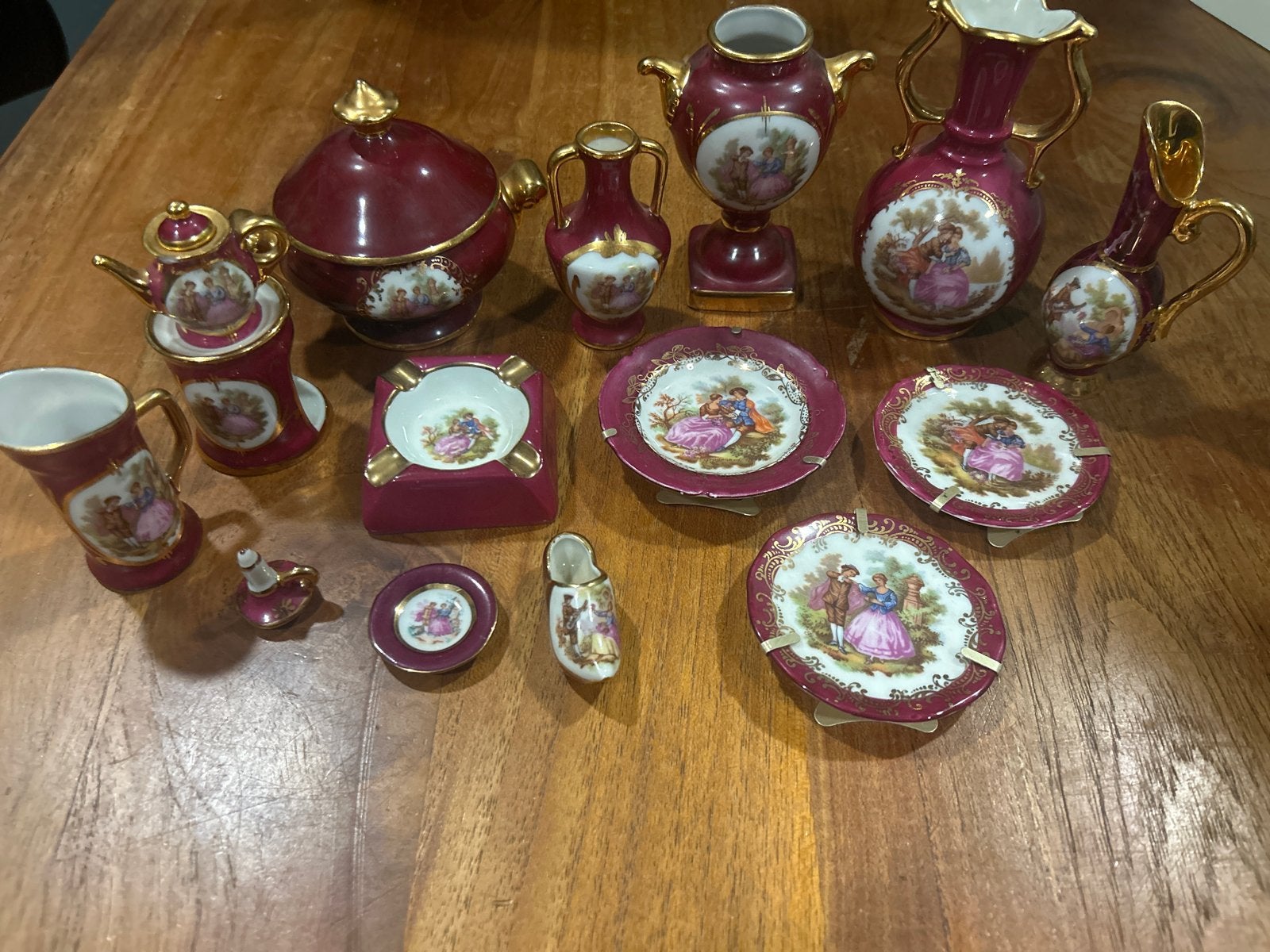 Limoges Antieke porselein miniatuur, Antiek en Kunst, Ophalen of Verzenden