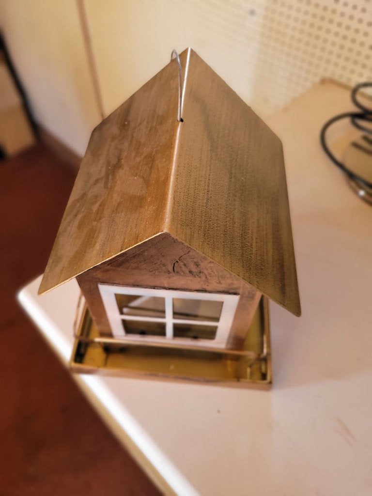 Brons kleurig vogelhuisje Nieuw 19X22 cm, Ophalen of Verzenden, Nieuw