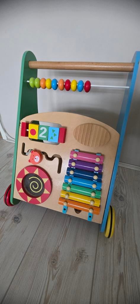 Houten loopwagen met activiteitenbord, Ophalen, Gebruikt, Overige typen, Met wieltjes