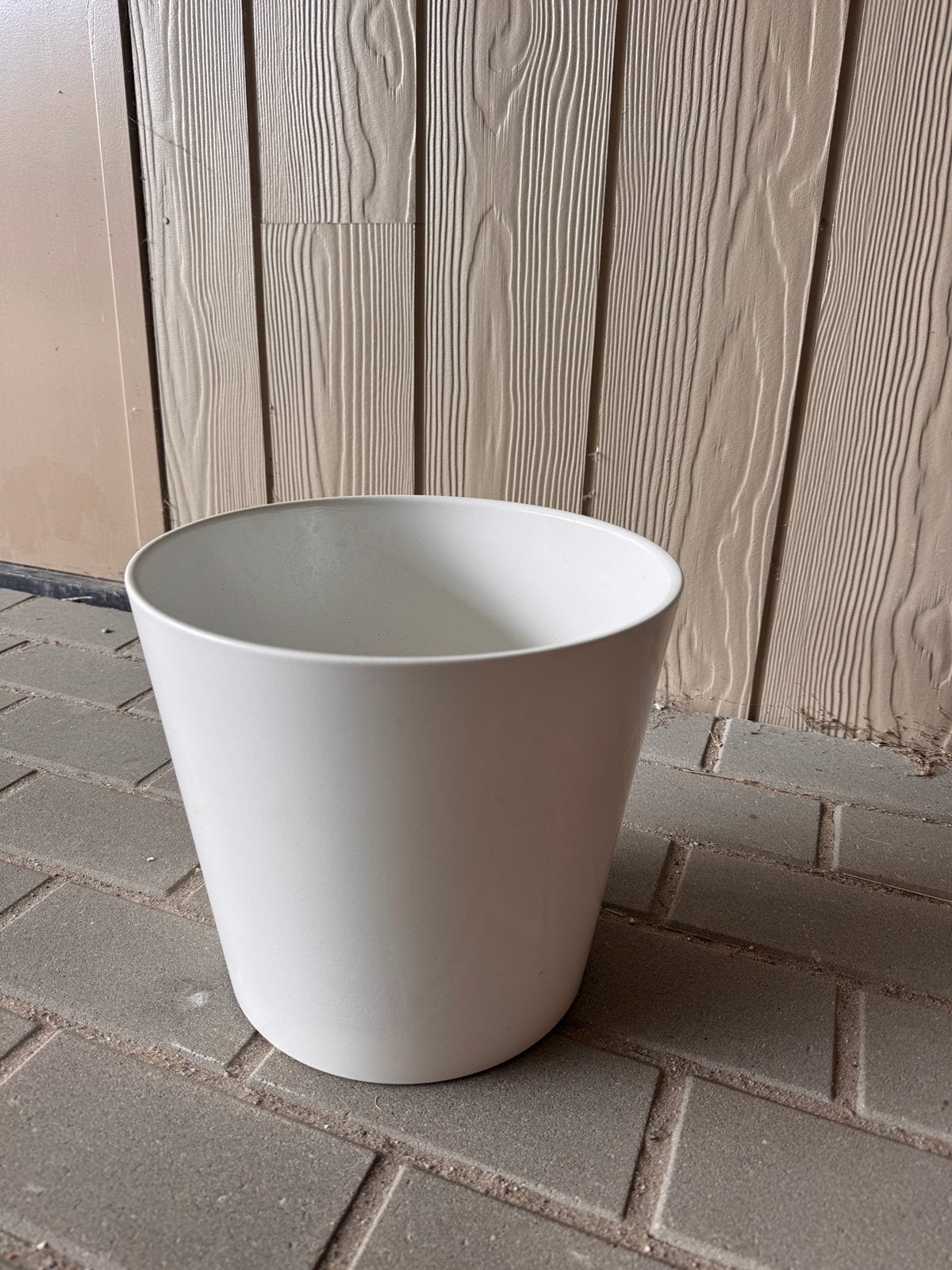 Grote witte plantenpot / bloempot, Tuin en Terras, Rond, Binnen, Zo goed als nieuw, Minder dan 40 cm