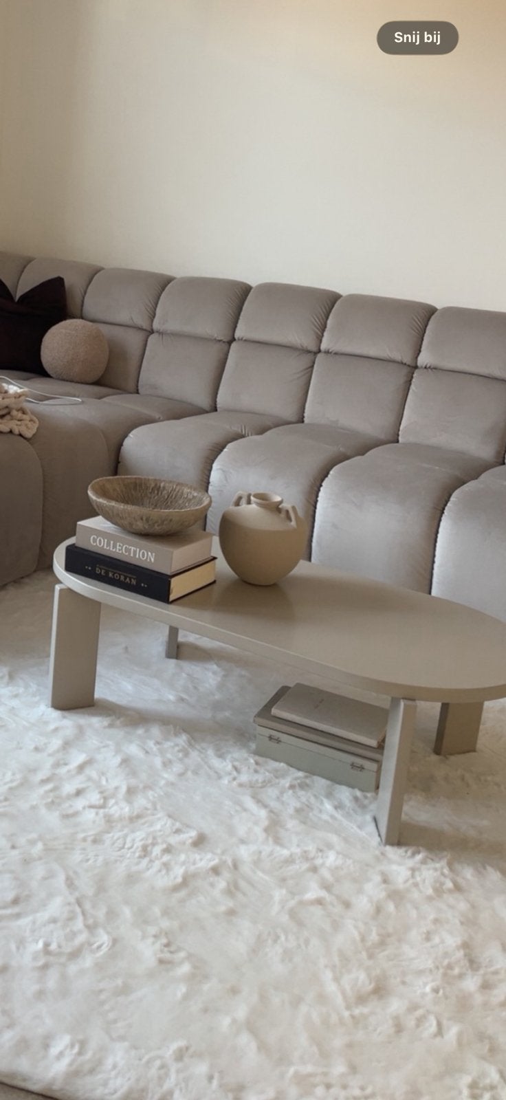 H&M Home tafel taupe, Ophalen, Zo goed als nieuw
