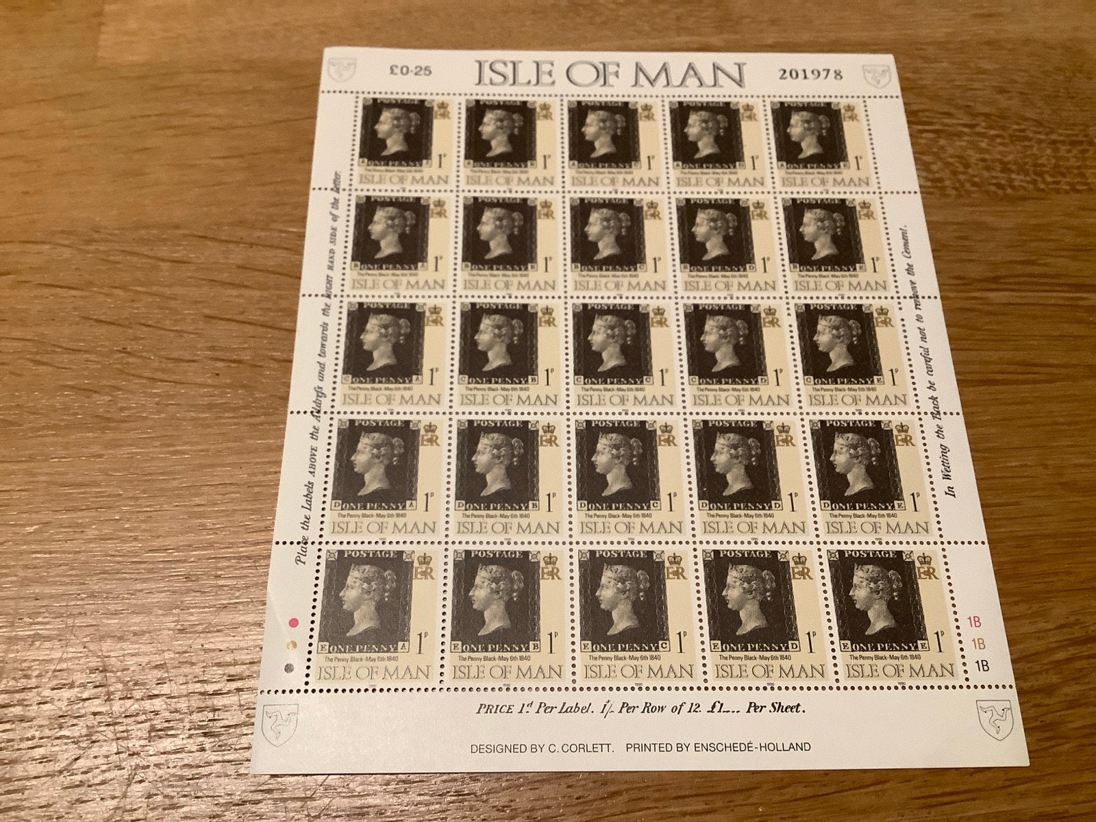 Isle of Man Penny Black postzegels vel 201978, Ophalen of Verzenden, Overige landen, Postfris