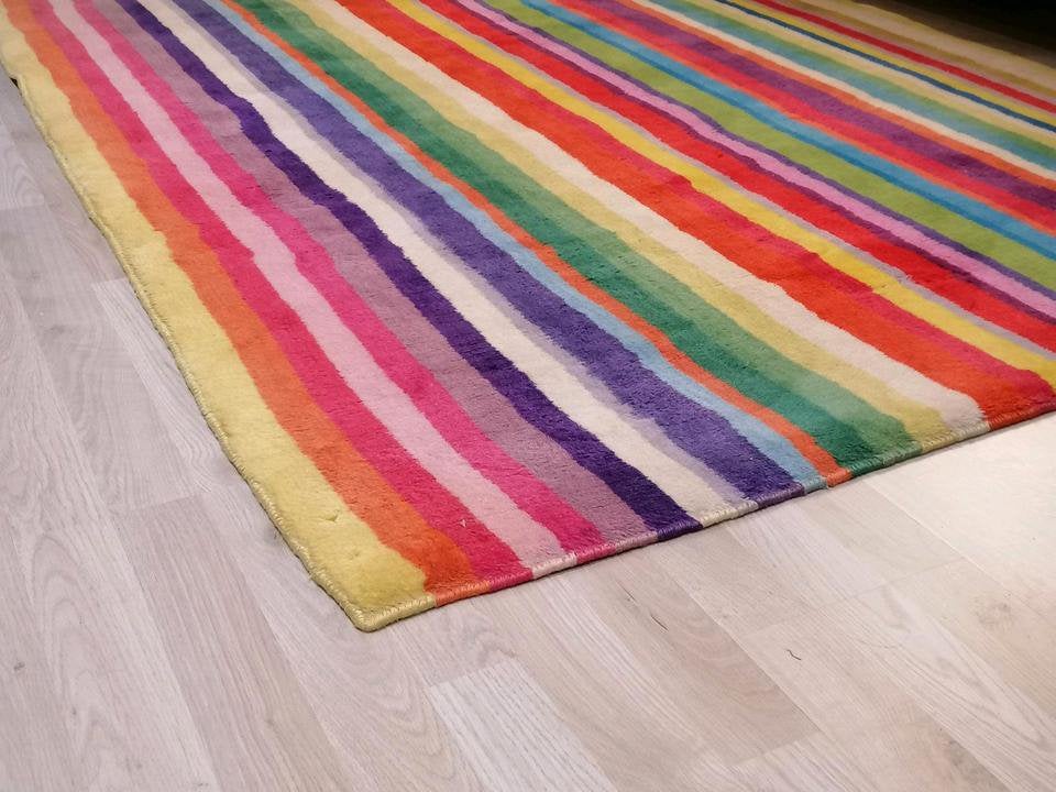 Kleurig kleed IKEA ‘STRIB’ 140 x 200, Ophalen, Gebruikt, 150 tot 200 cm, 150 tot 200 cm