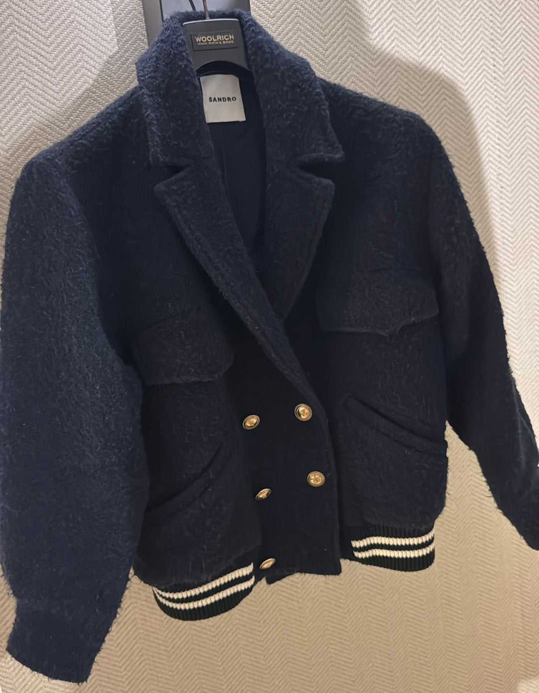 Sandro jas, Ophalen of Verzenden, Gedragen, Maat 38/40 (M), Blauw
