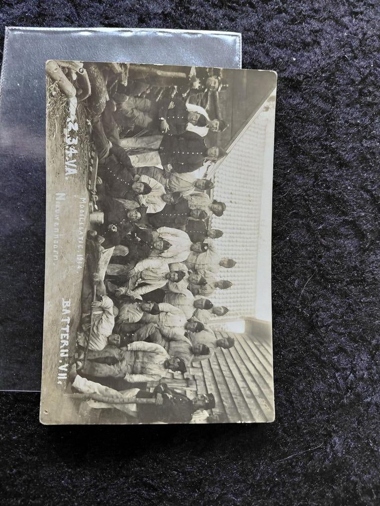 Fotokaart militair Nieuwenhoorn mobilisatie 1914, Verzamelen, Ophalen of Verzenden, Voor 1920, Gelopen, Zuid-Holland