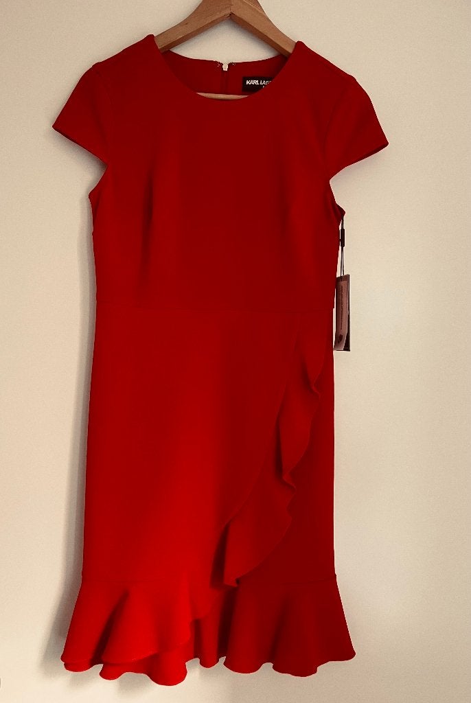 nieuw bordeaux rood Karl Lagerfeld jurkje maatje 38, Maat 38/40 (M), Karl Lagerfeld, Nieuw, Ophalen of Verzenden