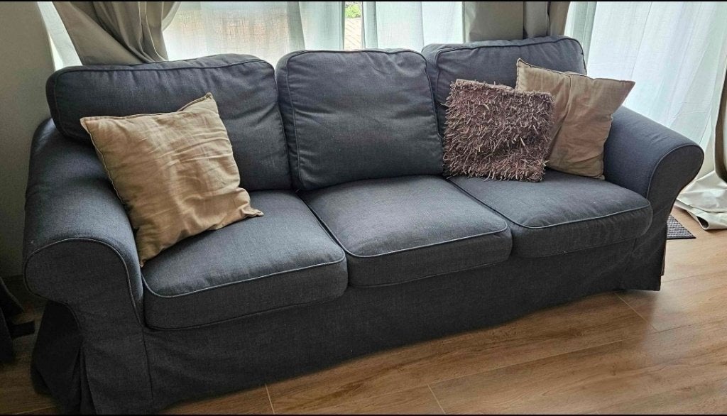 EKTORP ikea bank (grijs/grey), Huis en Inrichting, Ophalen, Gebruikt, Stof, Driepersoons