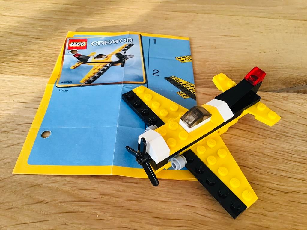 LEGO creator 7808, yellow airplane, compleet en ZGAN, Lego, Compleet, Ophalen of Verzenden, Zo goed als nieuw