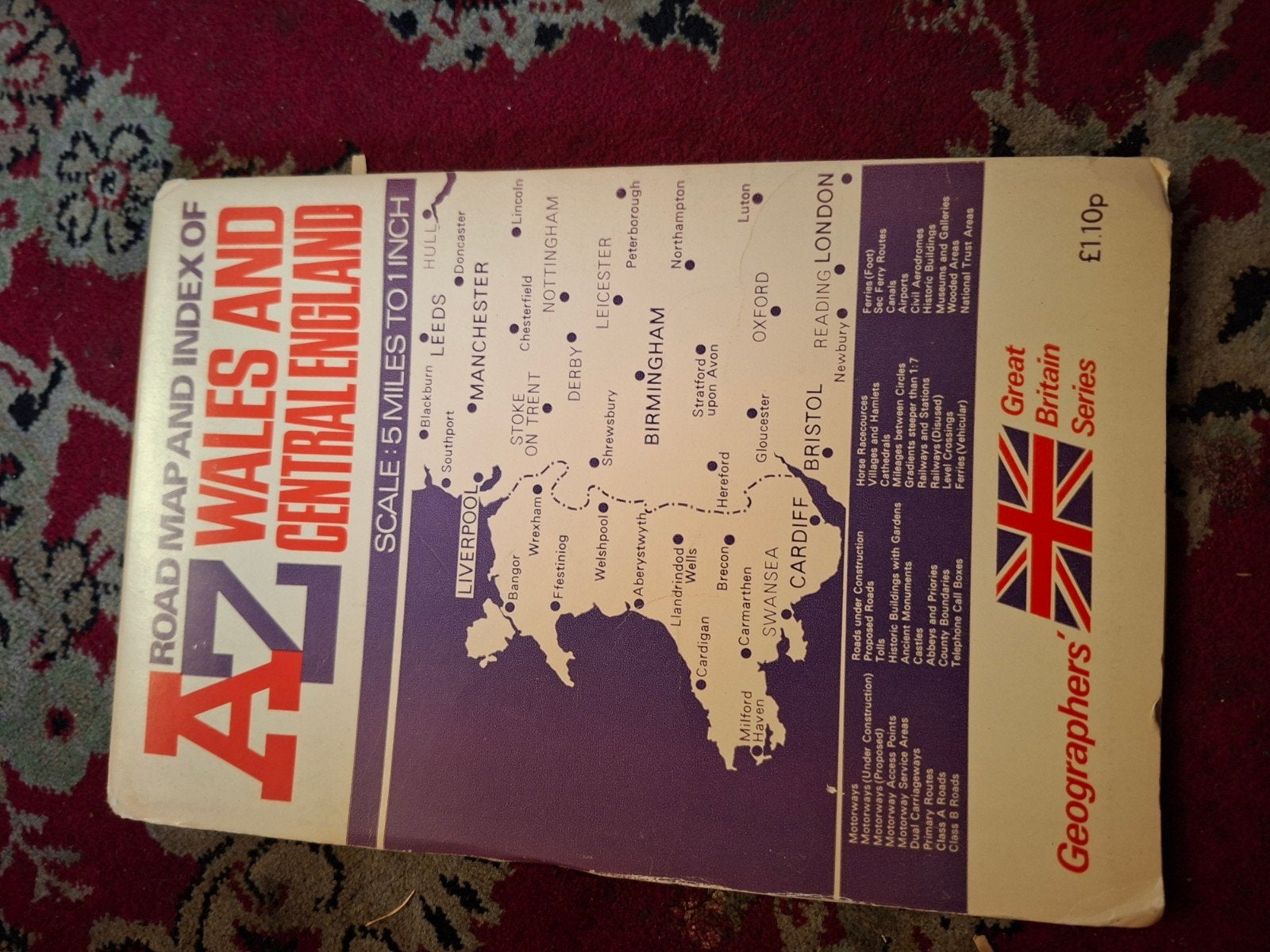 A-Z Wegenkaart Wales en Centraal Engeland (Geographers'), Geographers', Verenigd Koninkrijk, Landkaart, 1800 tot 2000