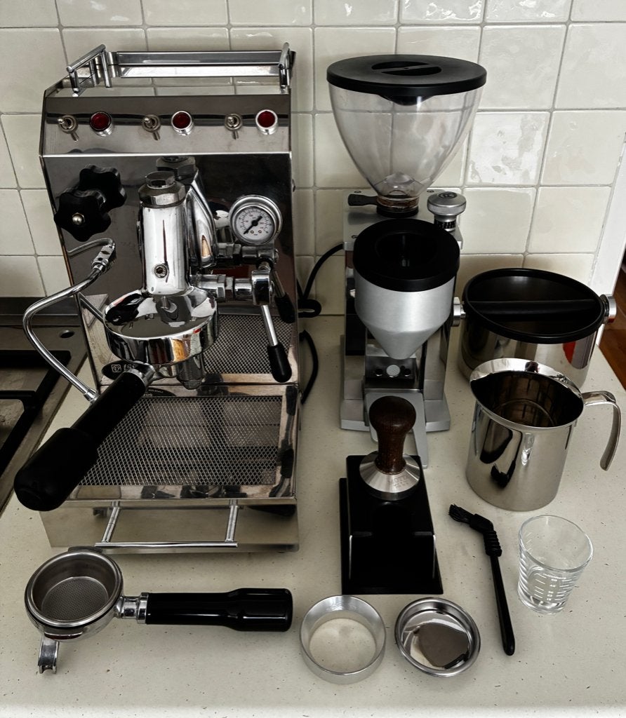 Isomac Zaffiro E61 + Rocket Faustino | complete barista set, Ophalen, Gebruikt, Espresso apparaat, Koffiebonen