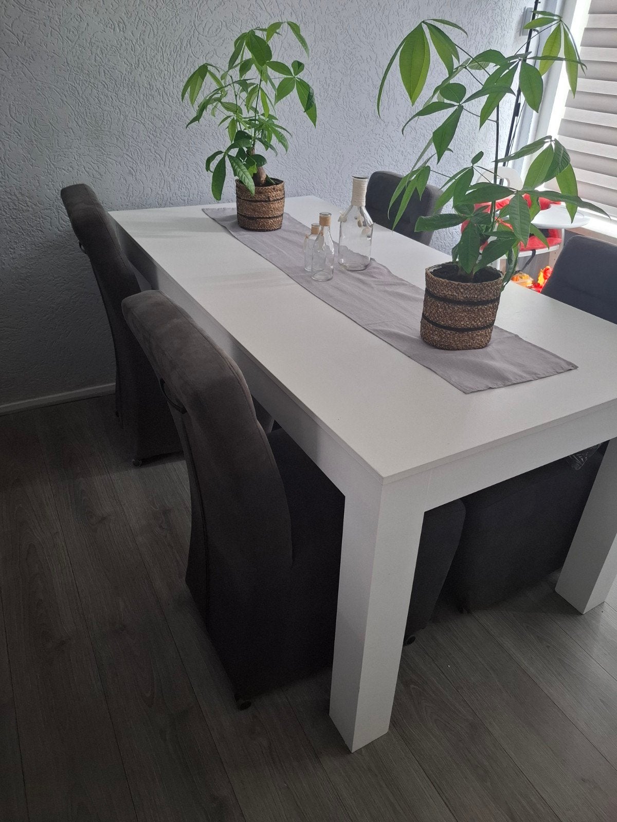 Witte geverfde eettafel, Ophalen, Gebruikt, 100 tot 150 cm, 50 tot 100 cm