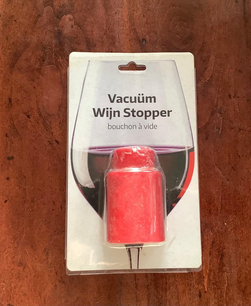 Nieuw in verpakking rode stop voor op geopende fles wijn, Ophalen of Verzenden, Nieuw, Rood